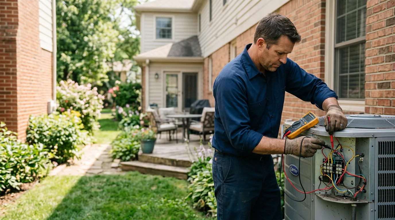 HVAC technician working near Union Springs, NY